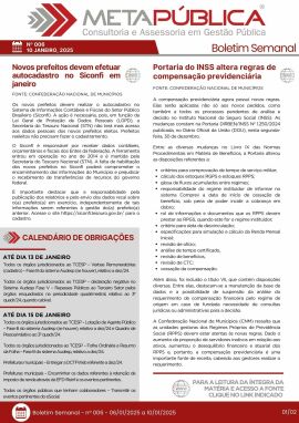 Imagem da notícia BOLETIM SEMANAL Nº 006